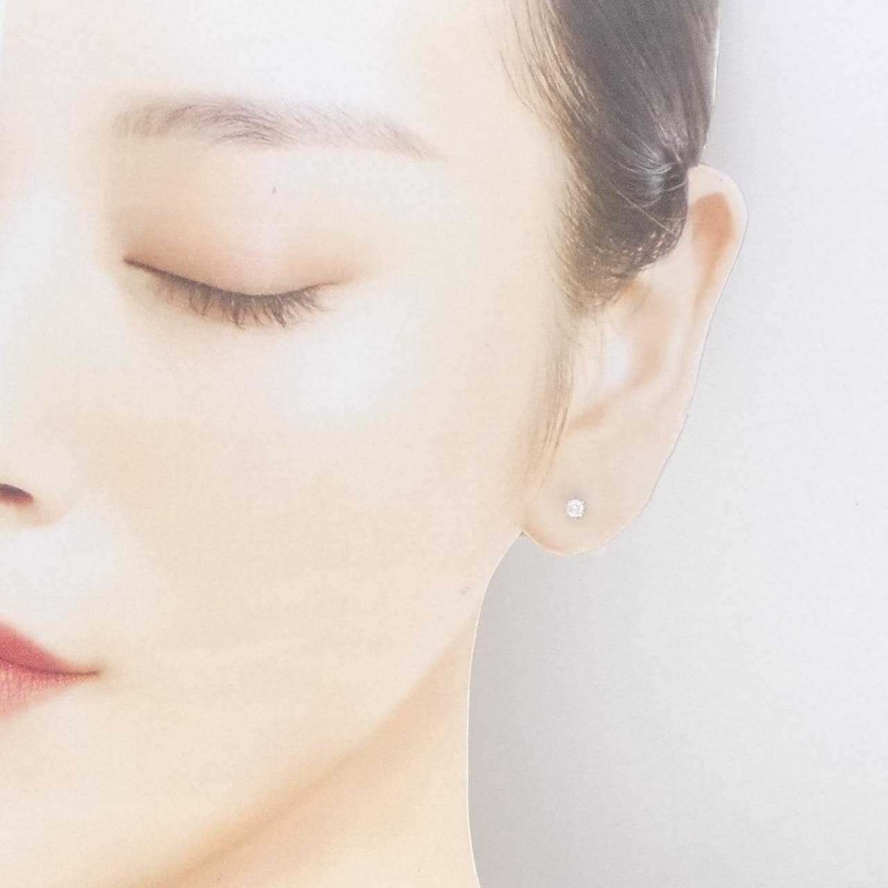 PT900 ダイヤモンド ピアス 0.075CT 片耳