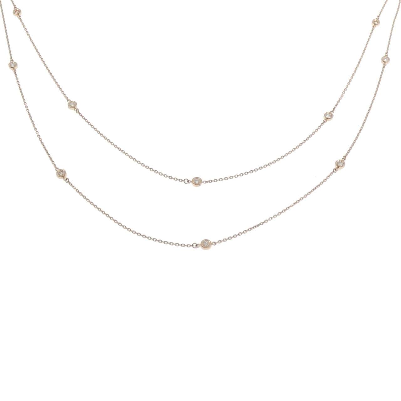 K18PG ダイヤモンド ネックレス 0.90CT