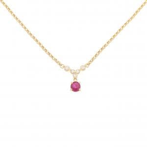 K18YG ルビー ネックレス 0.75CT