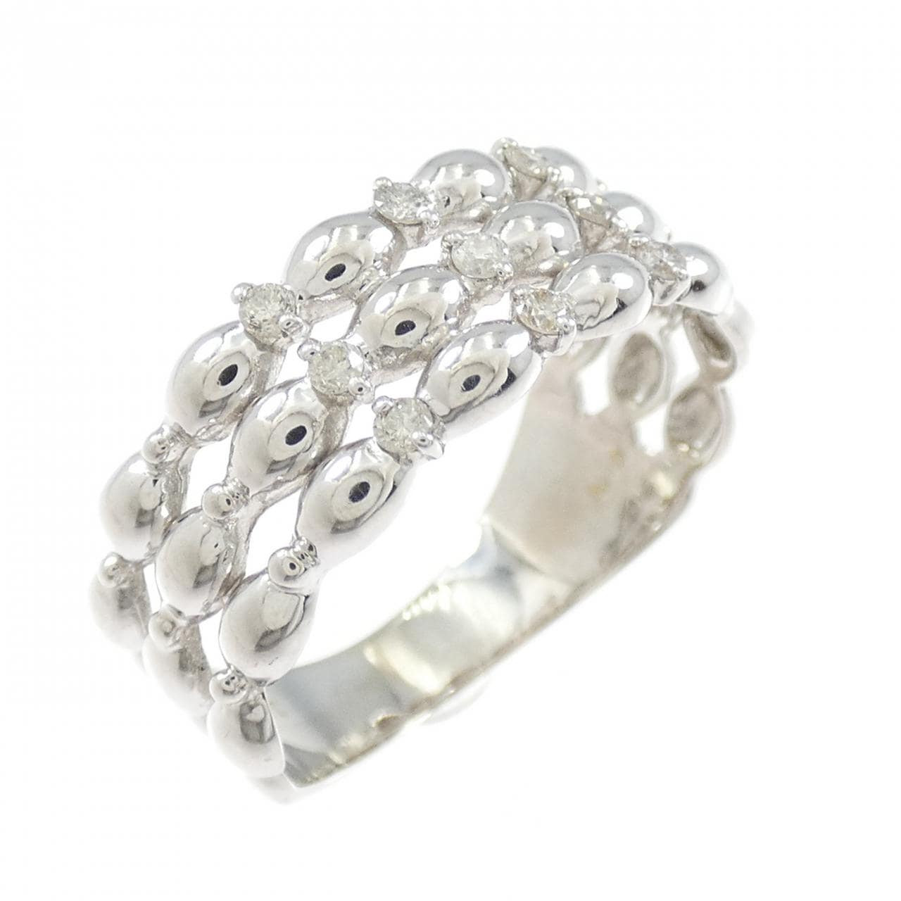 K14WG ダイヤモンド リング 0.11CT