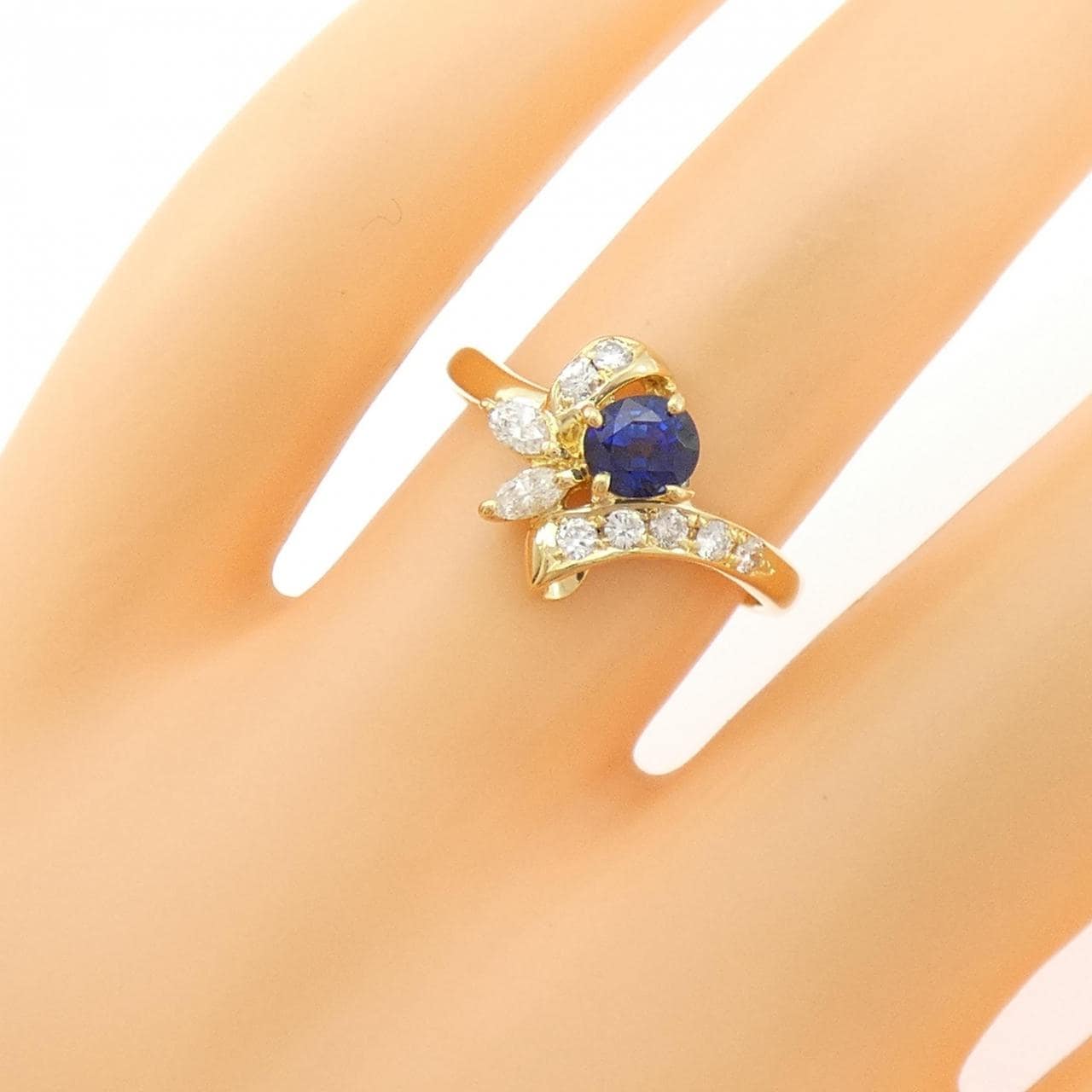 K18YG サファイヤ リング 0.63CT