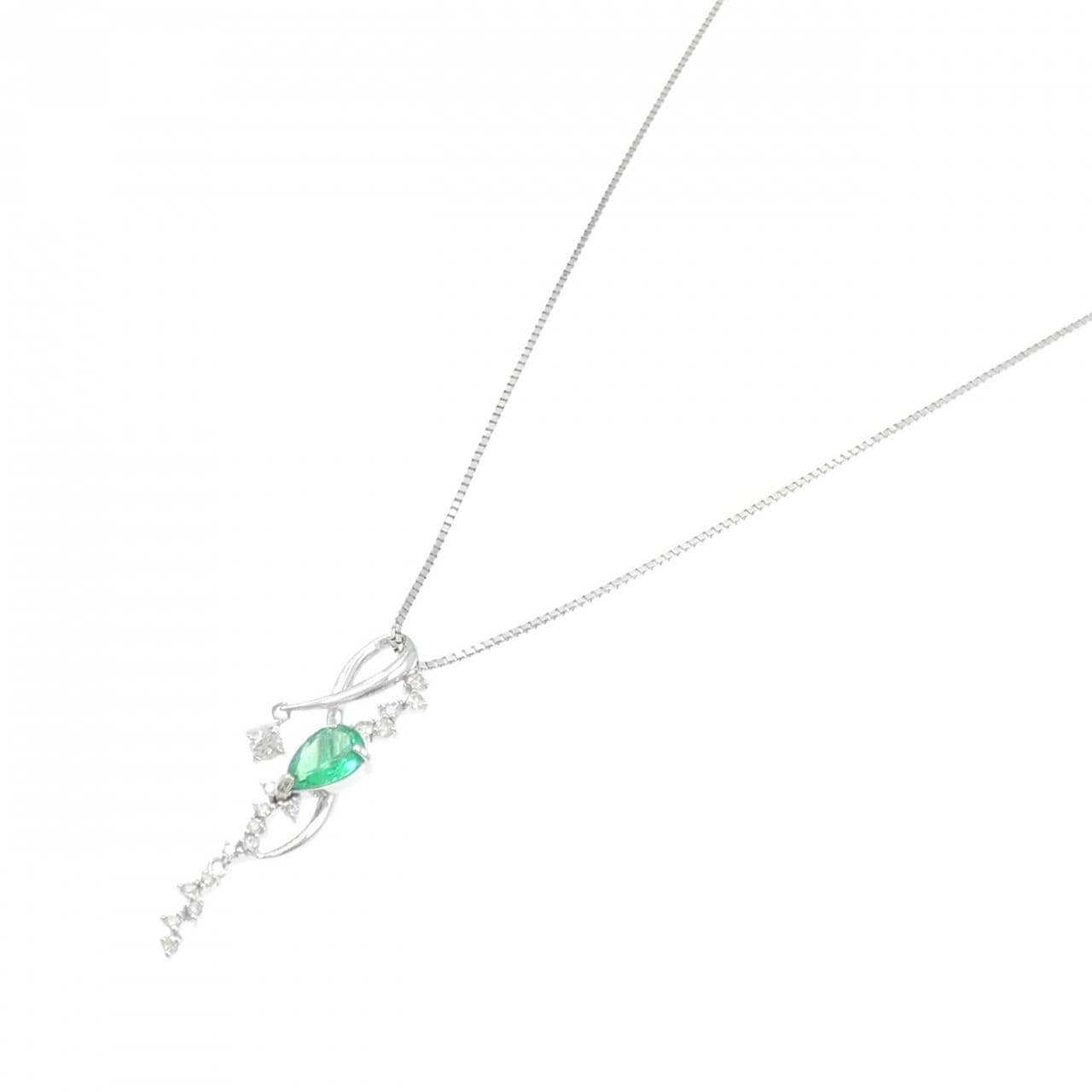 K18WG エメラルド ネックレス 0.400CT