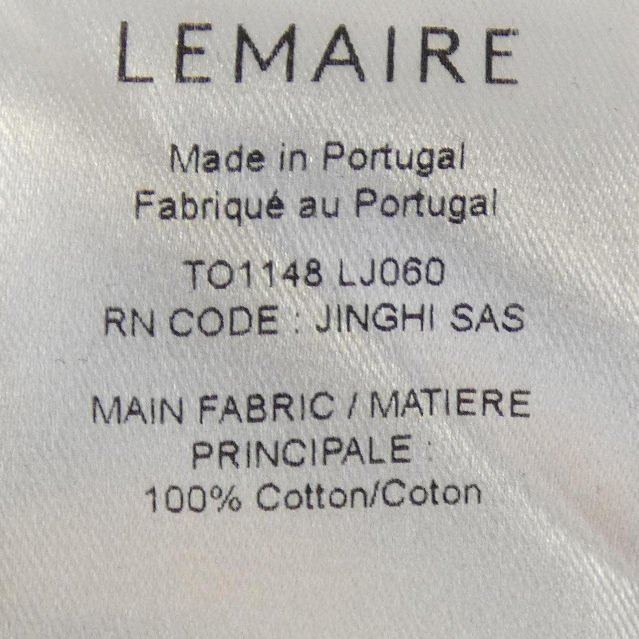 ルメール LEMAIRE TO1148 LJ060 トップス