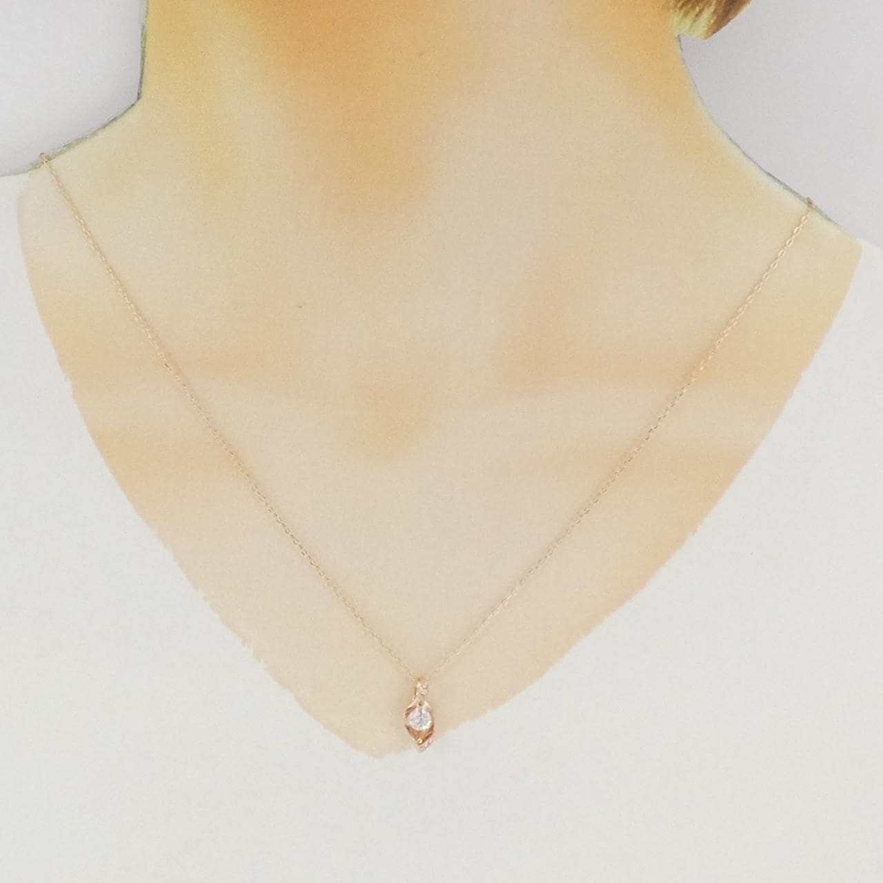 K18PG ダイヤモンド ネックレス 0.33CT