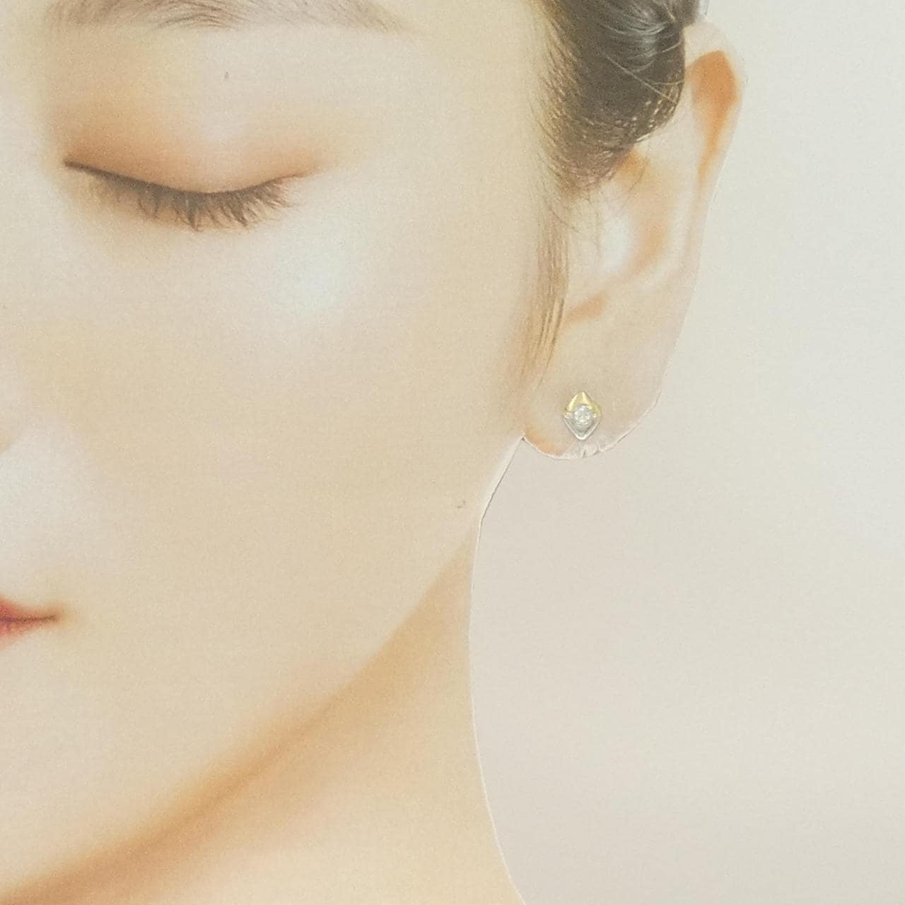 K18YG/PT900 ダイヤモンド ピアス 0.10CT