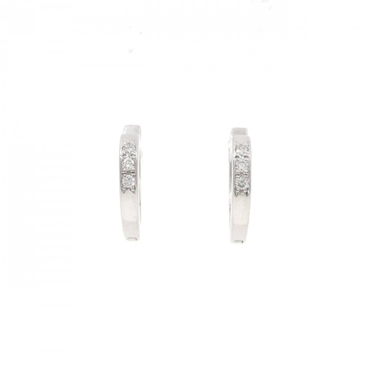 K14WG 心形钻石耳环 0.054CT
