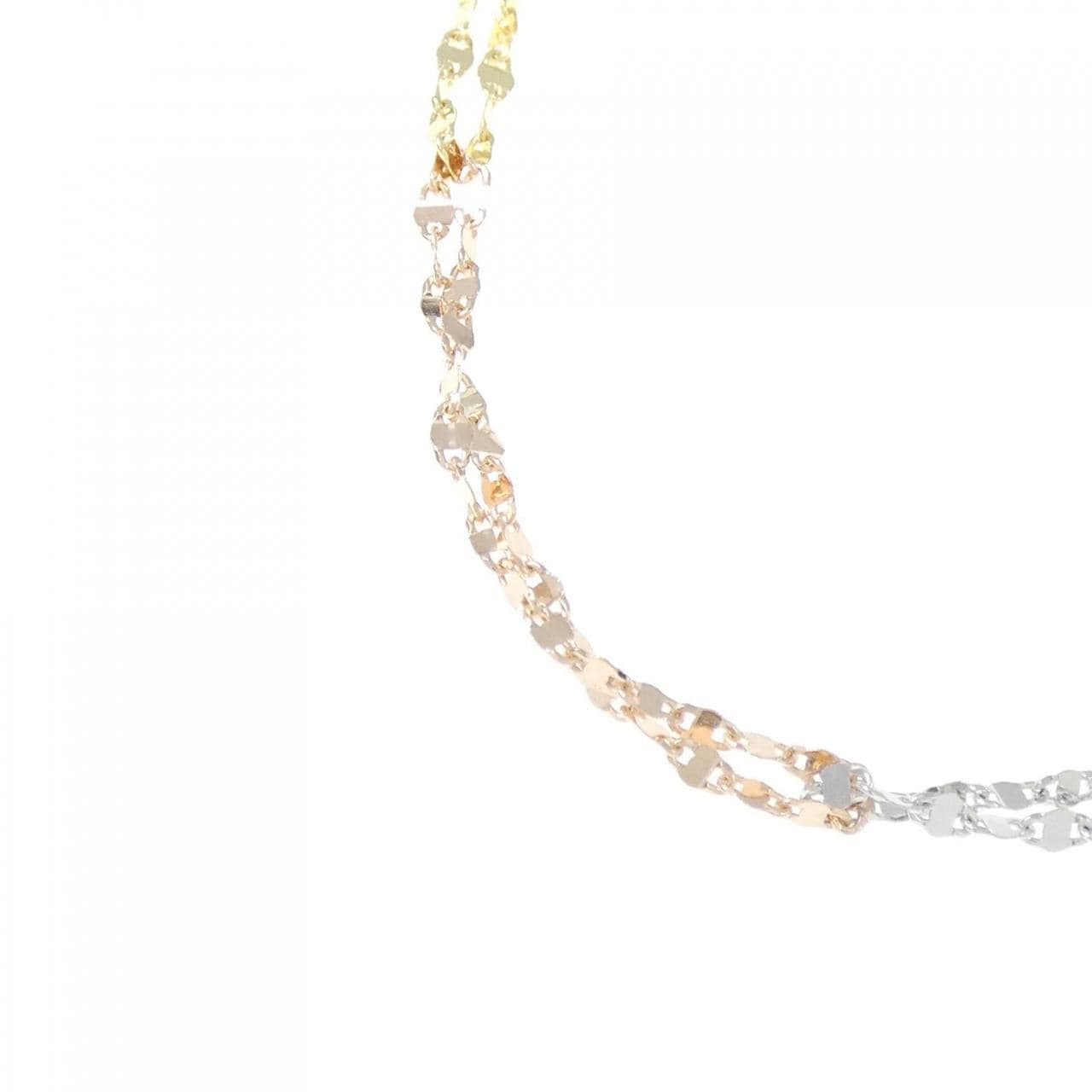 14K three-color necklace