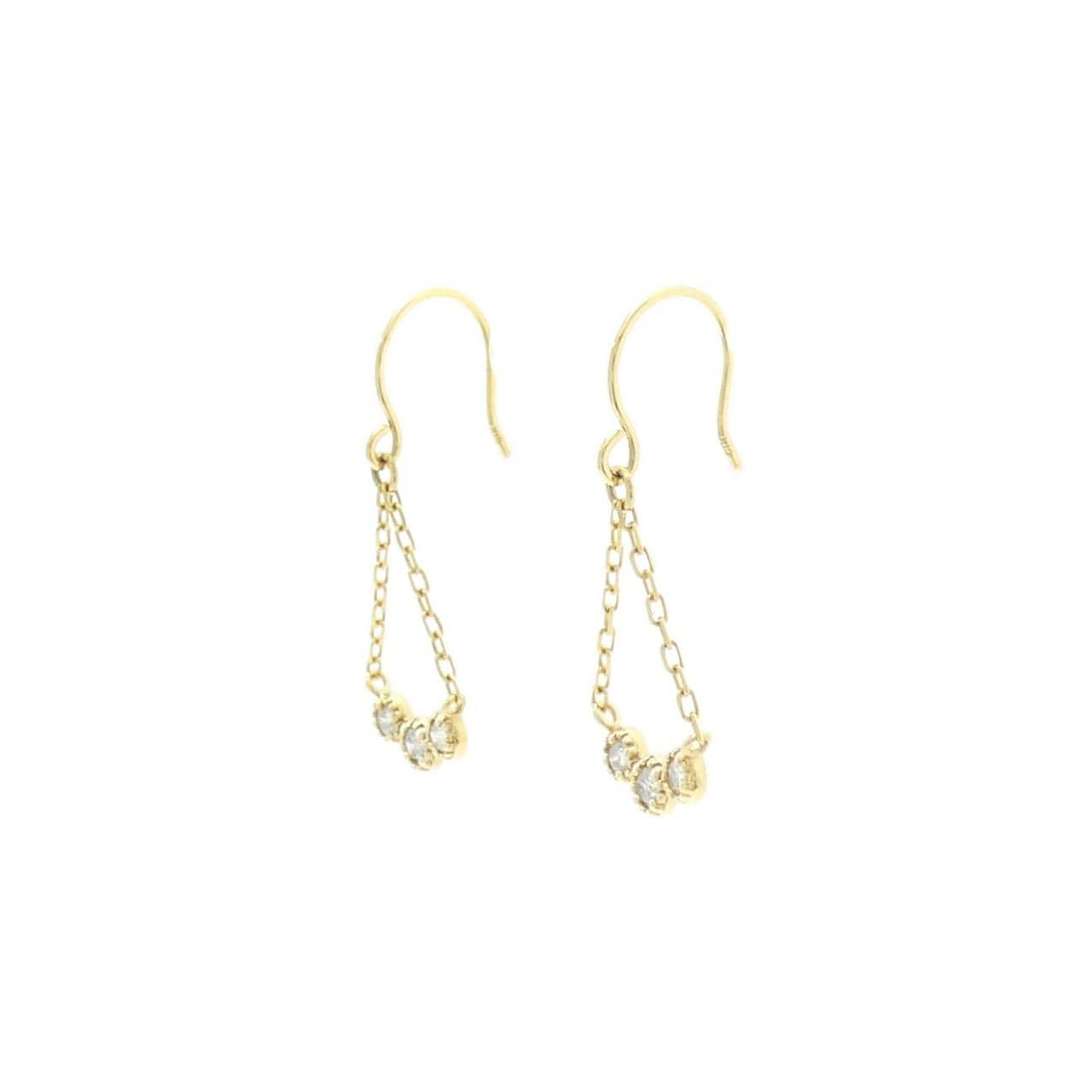 K10YG ダイヤモンド ピアス