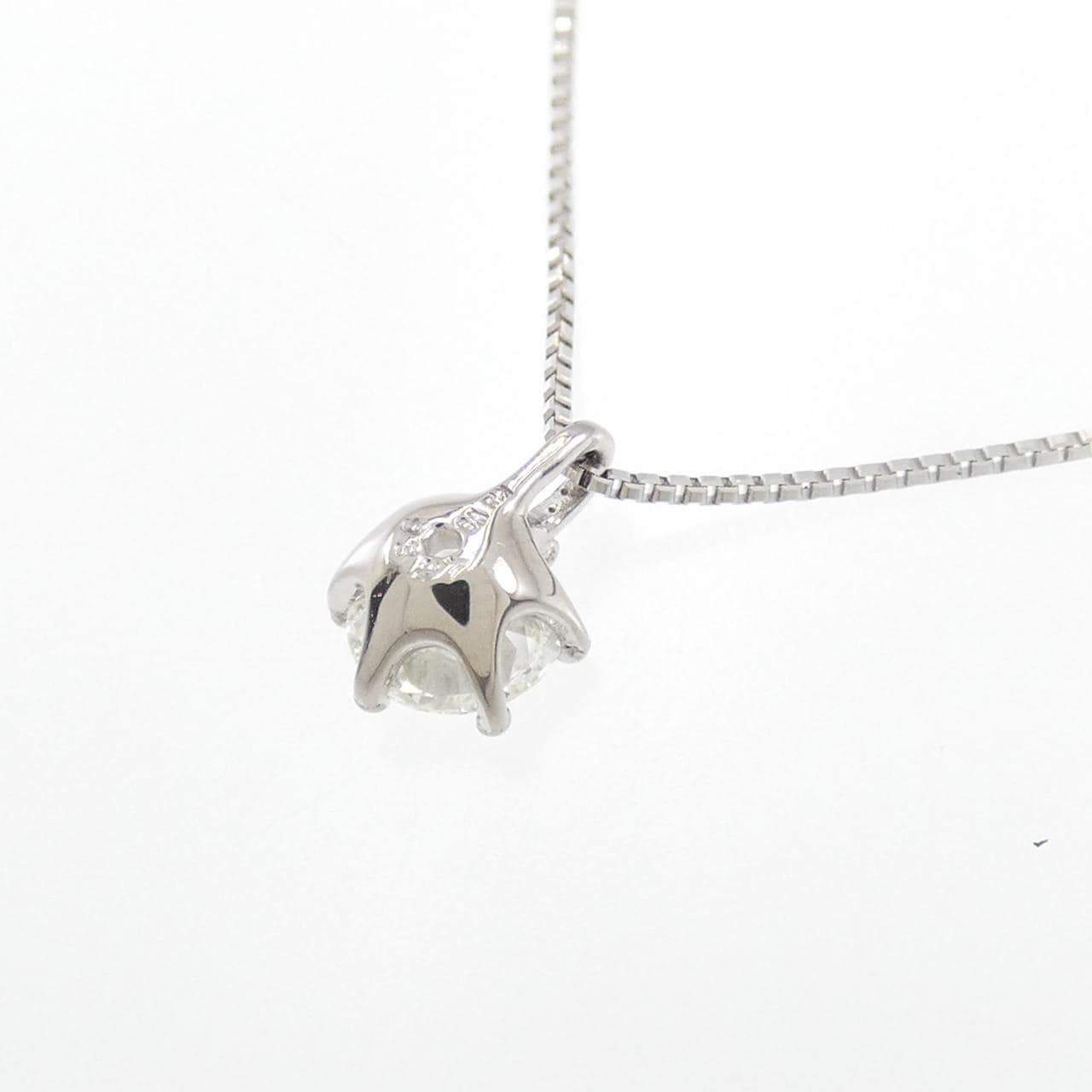 K18WG ソリティア ダイヤモンド ネックレス 0.327CT