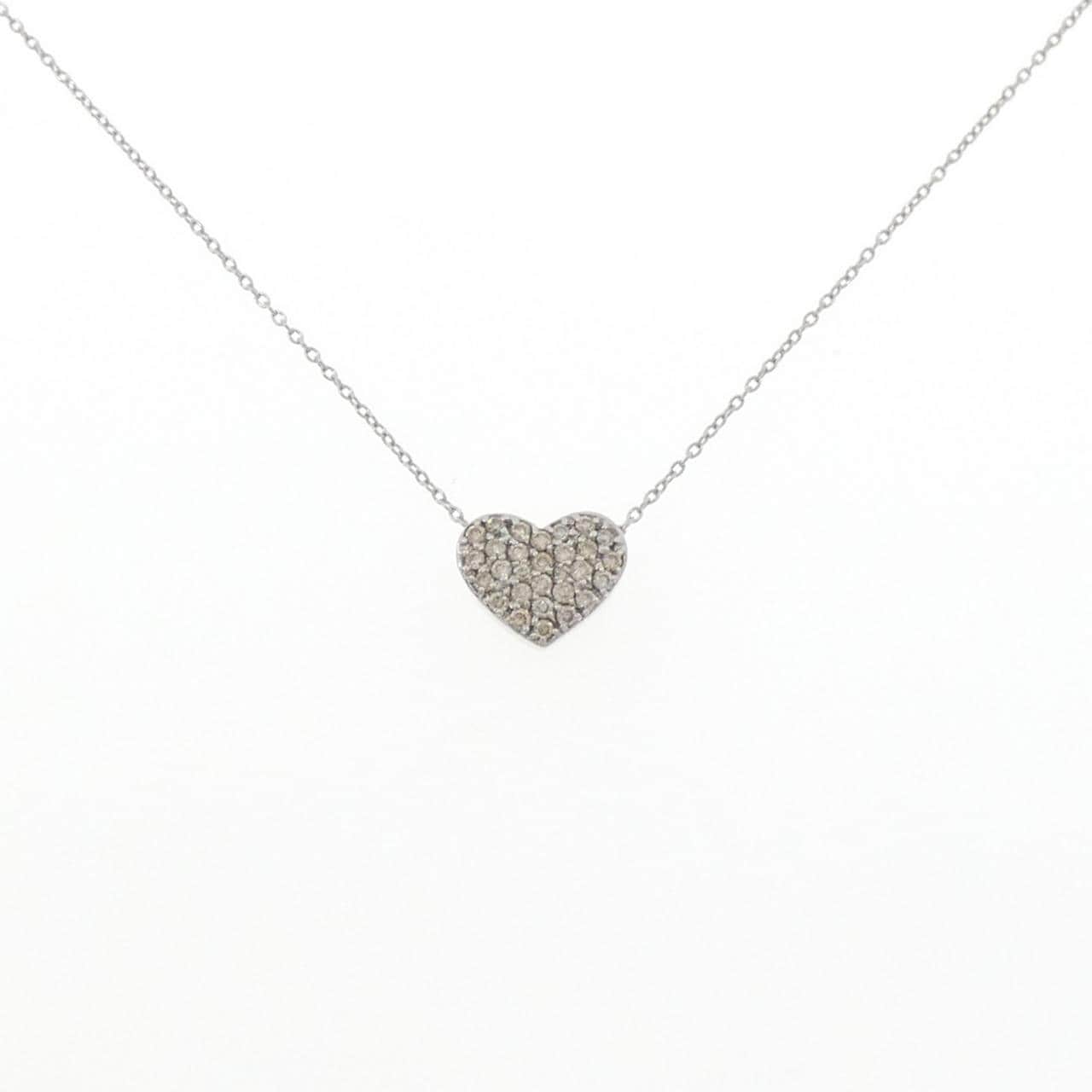 K18WG ハート ダイヤモンド ネックレス 0.28CT