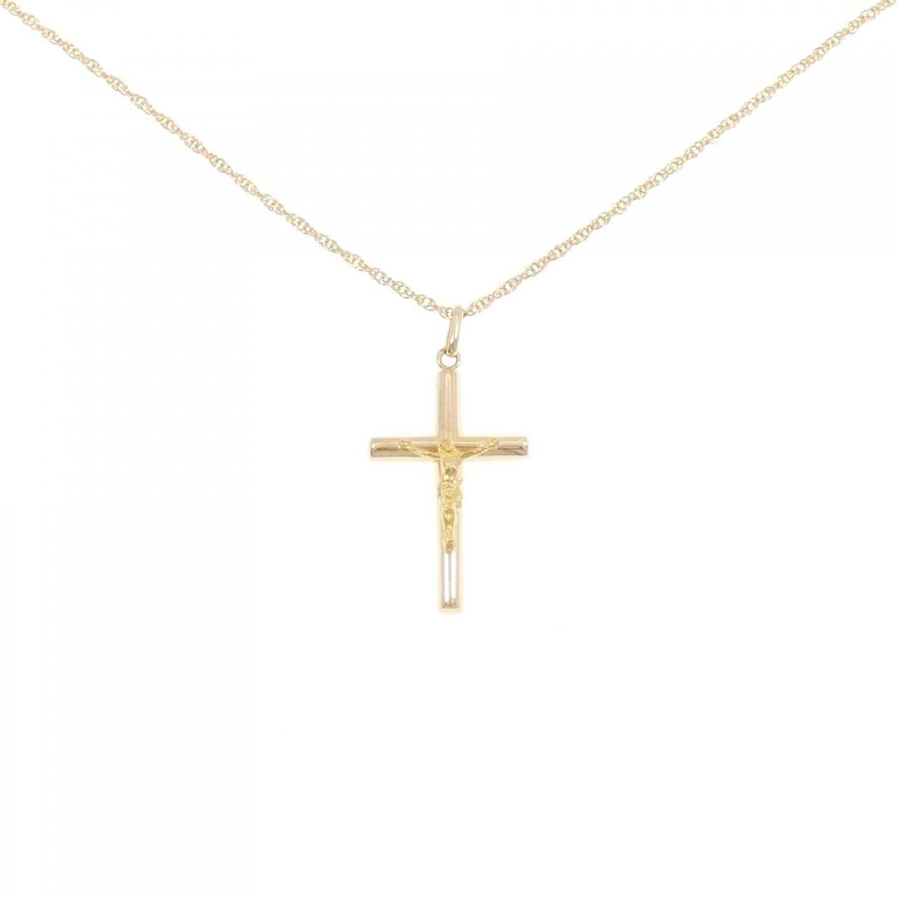 750YG/K18YG クロス ネックレス