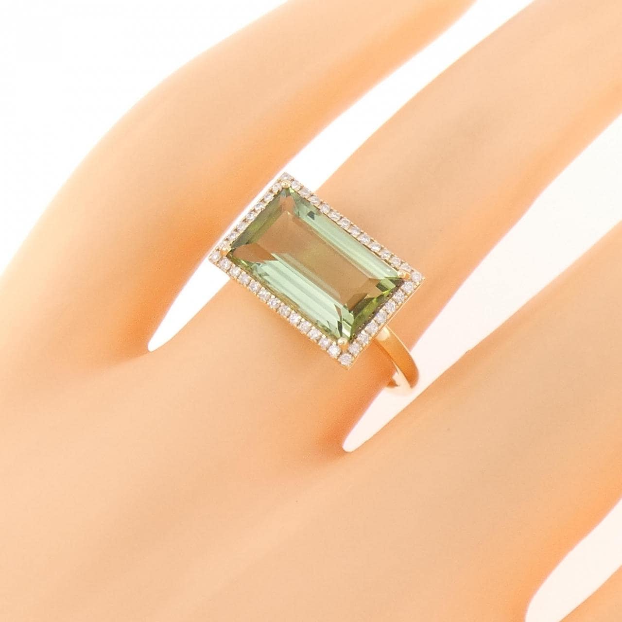 【新品】K18YG トルマリン リング 1.82CT