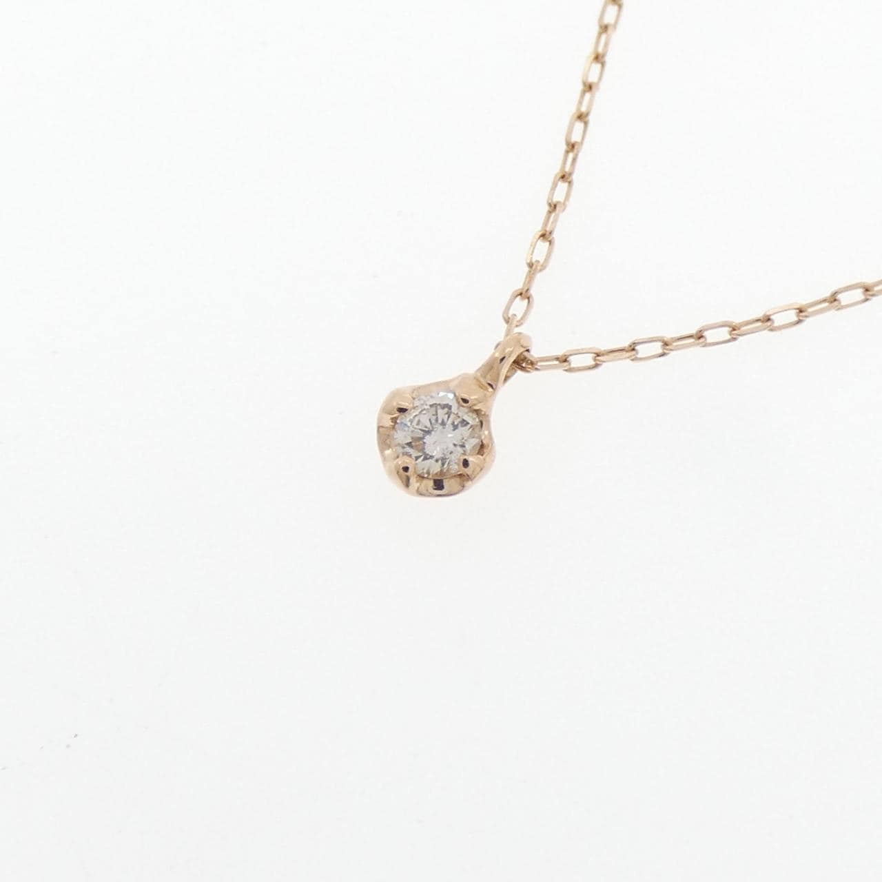 K10PG ソリティア ダイヤモンド ネックレス 0.05CT