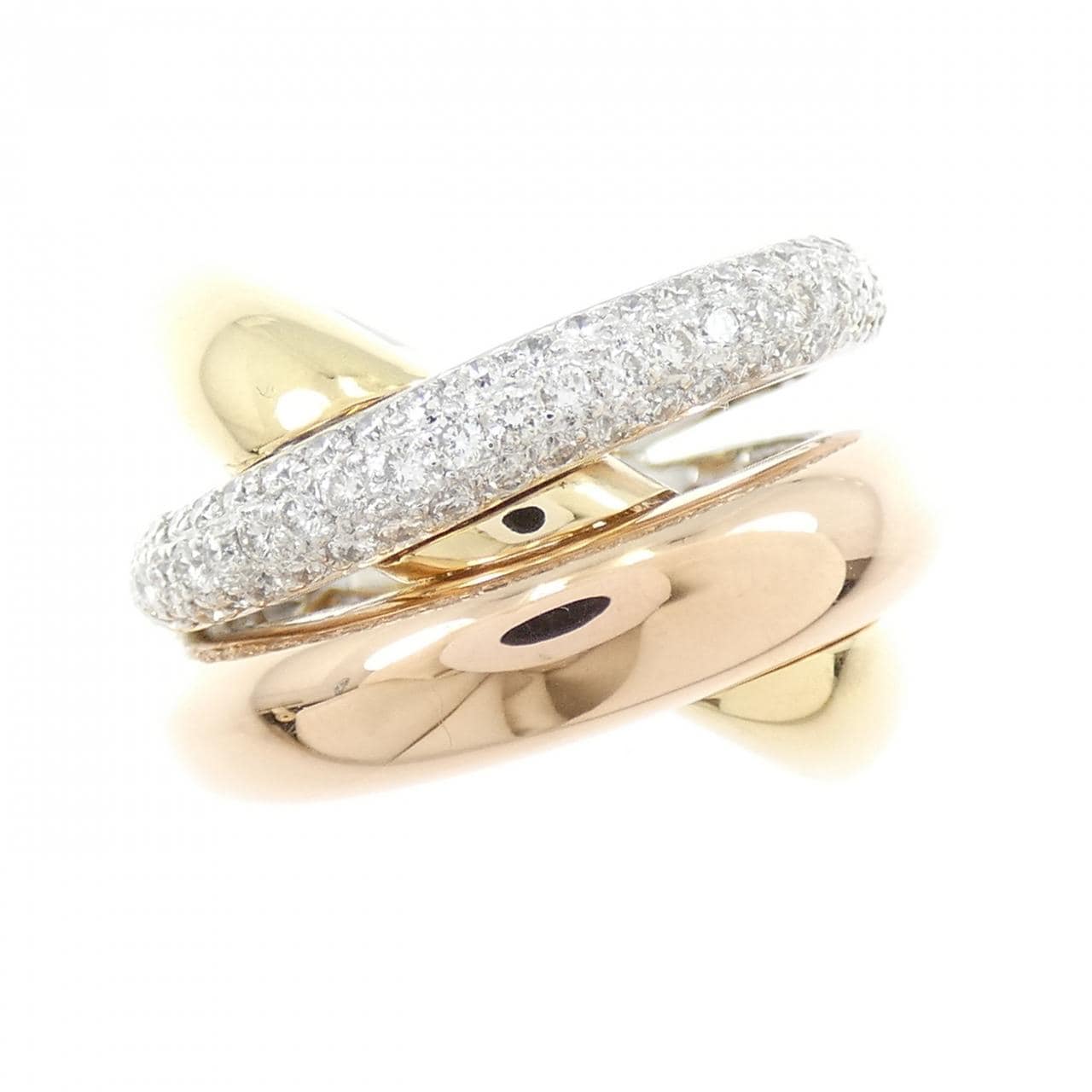 750スリーカラー ダイヤモンド リング 0.76CT