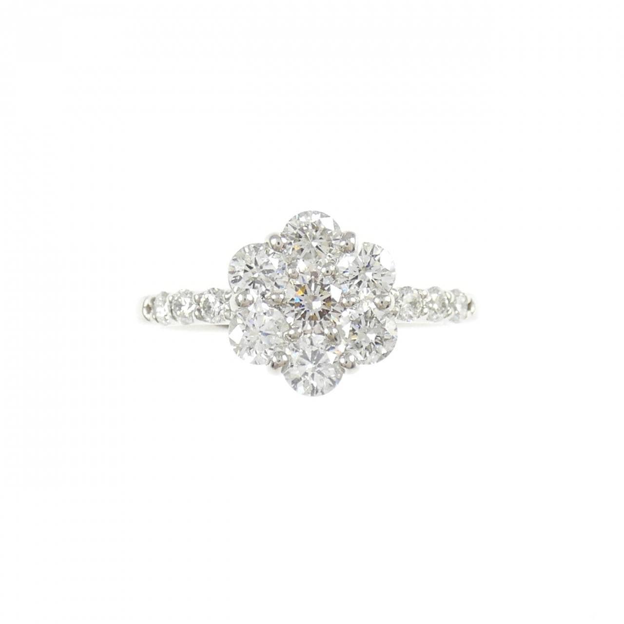 PT900 フラワー ピンクダイヤモンド リング 0.12CT
