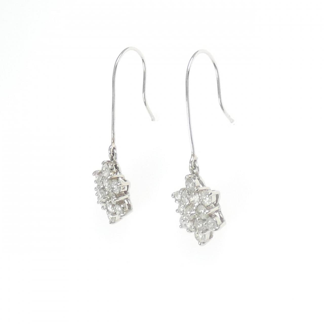 PT フラワー ダイヤモンド ピアス 1.16CT