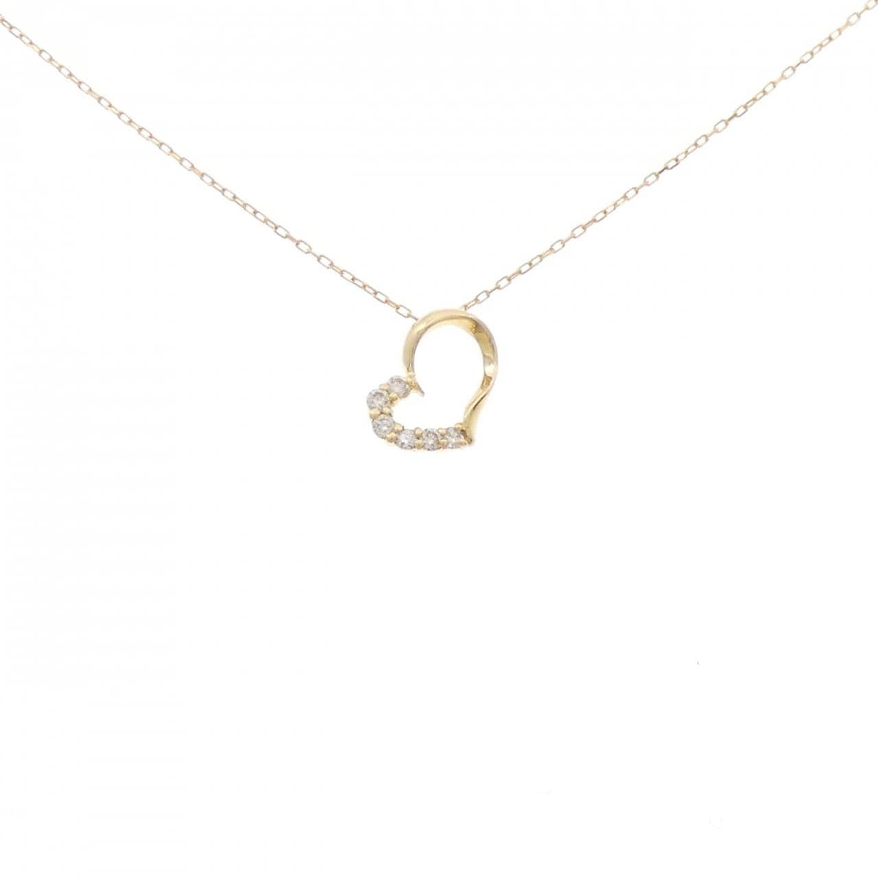 K18YG ハート ダイヤモンド ネックレス 0.10CT