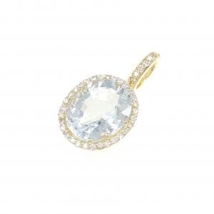 K18YG アクアマリン ペンダント 5.03CT