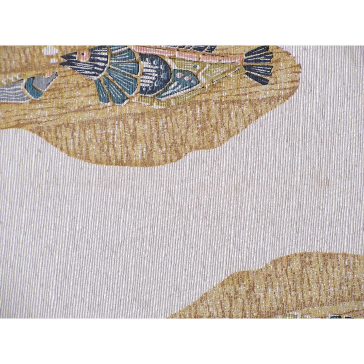 袋帯　染紬　友禅加工