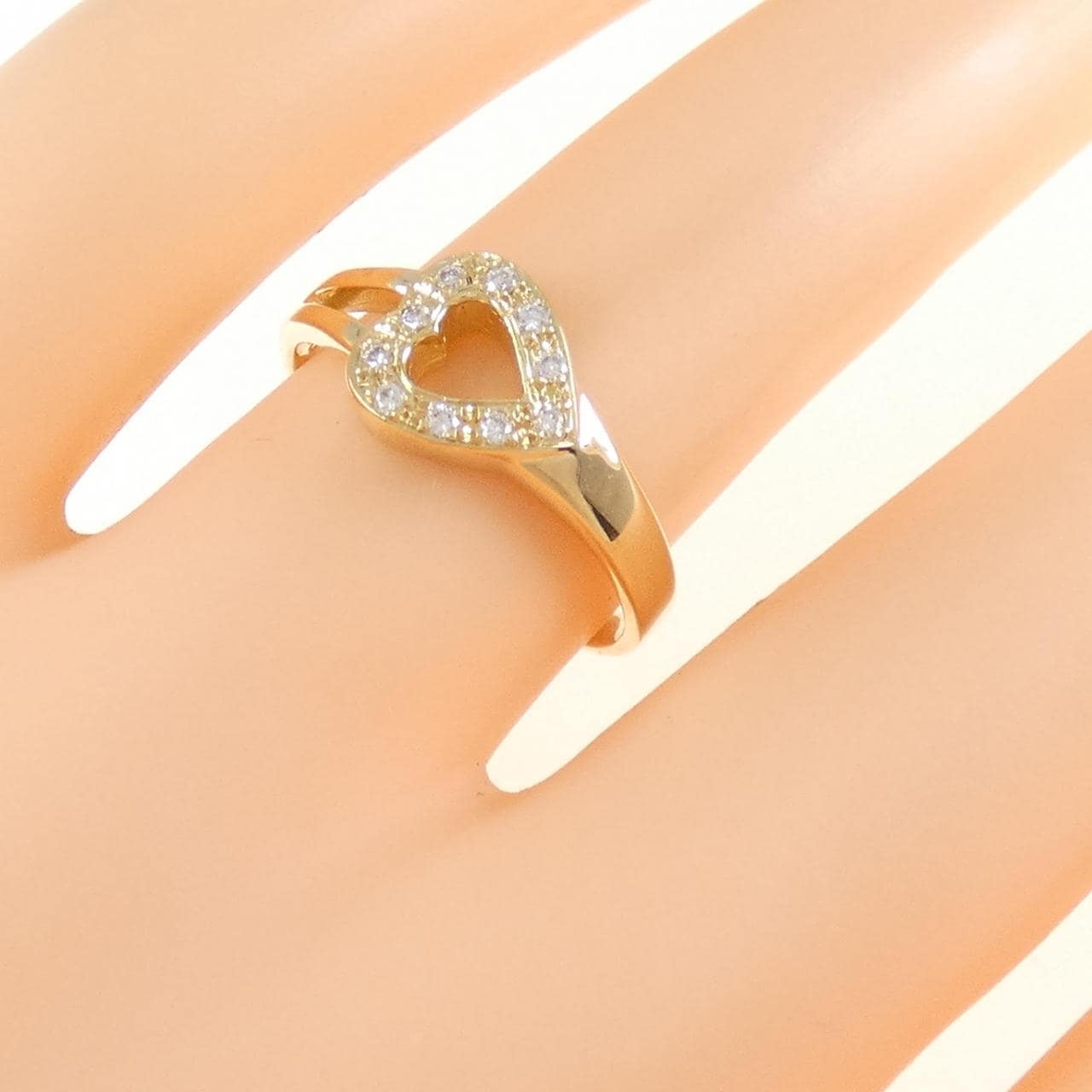 K18YG ハート ダイヤモンド リング 0.07CT