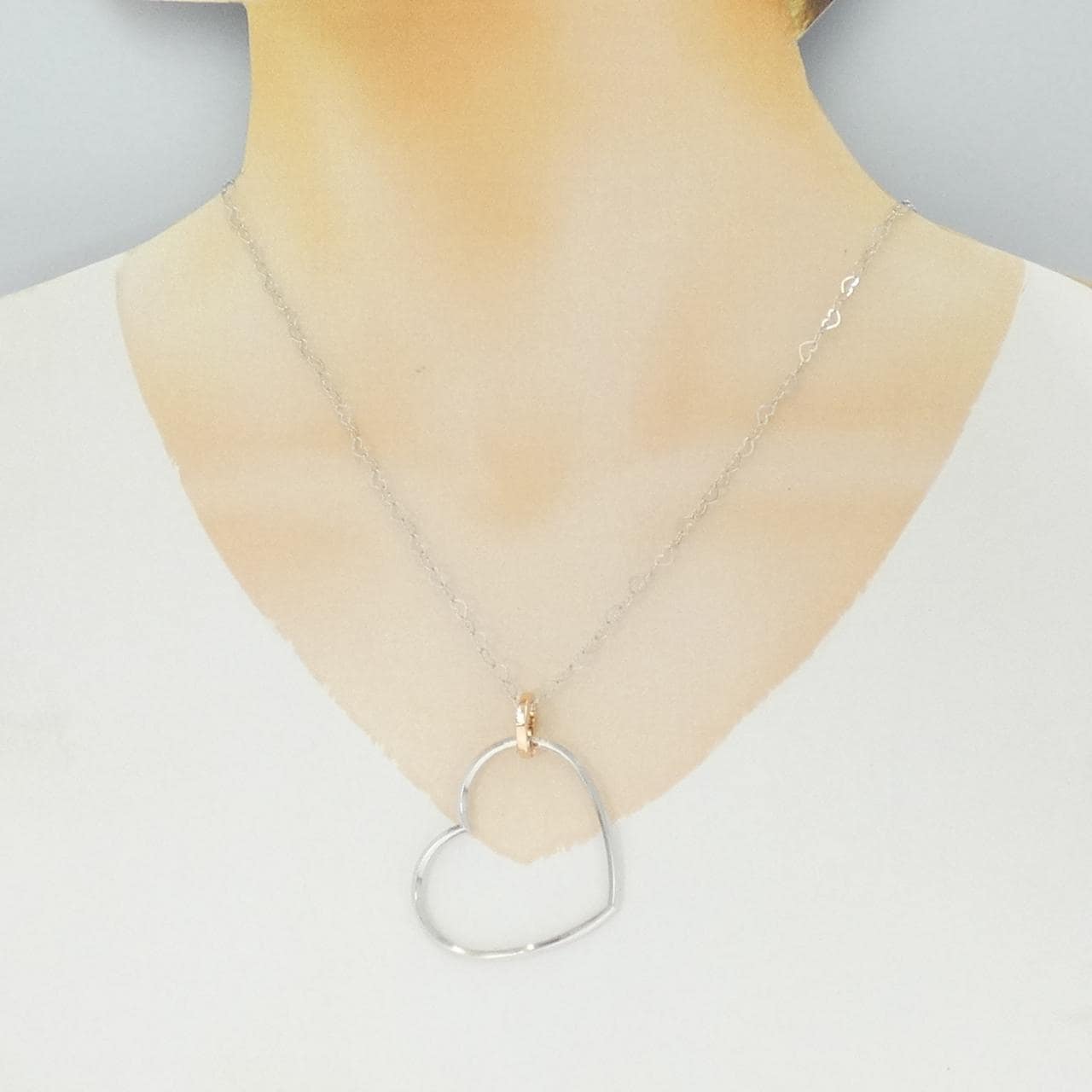 K18WG/K18PG爱心项链