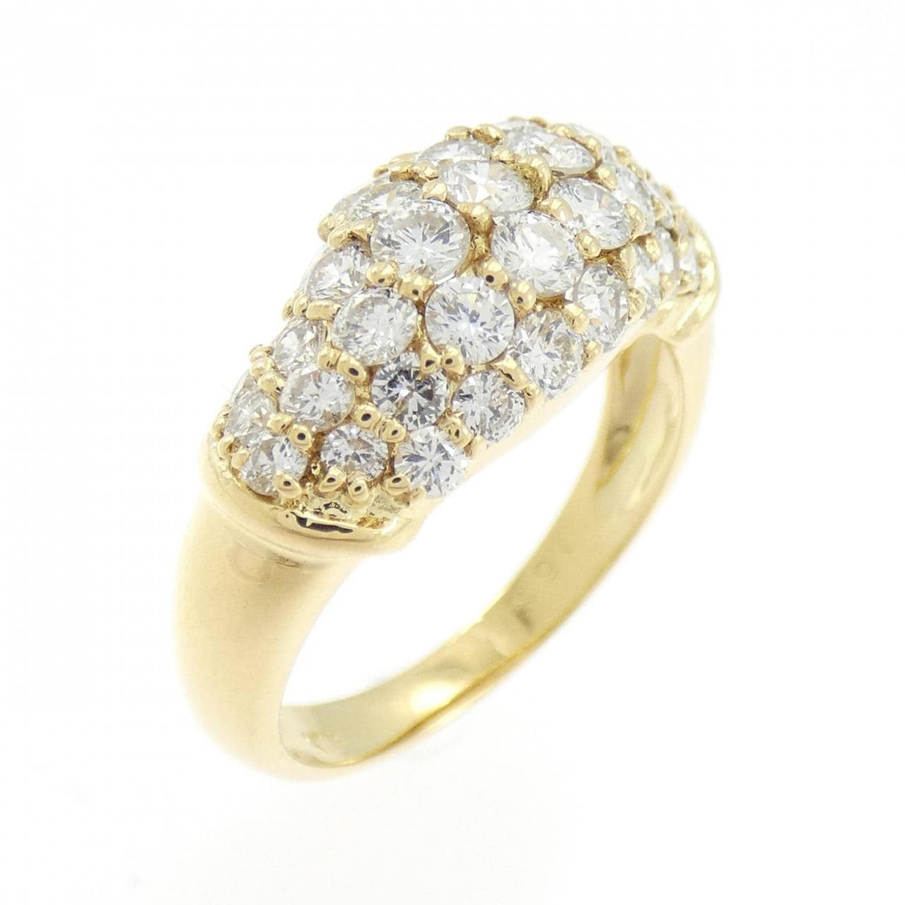 K18YG パヴェ ダイヤモンド リング 1.63CT
