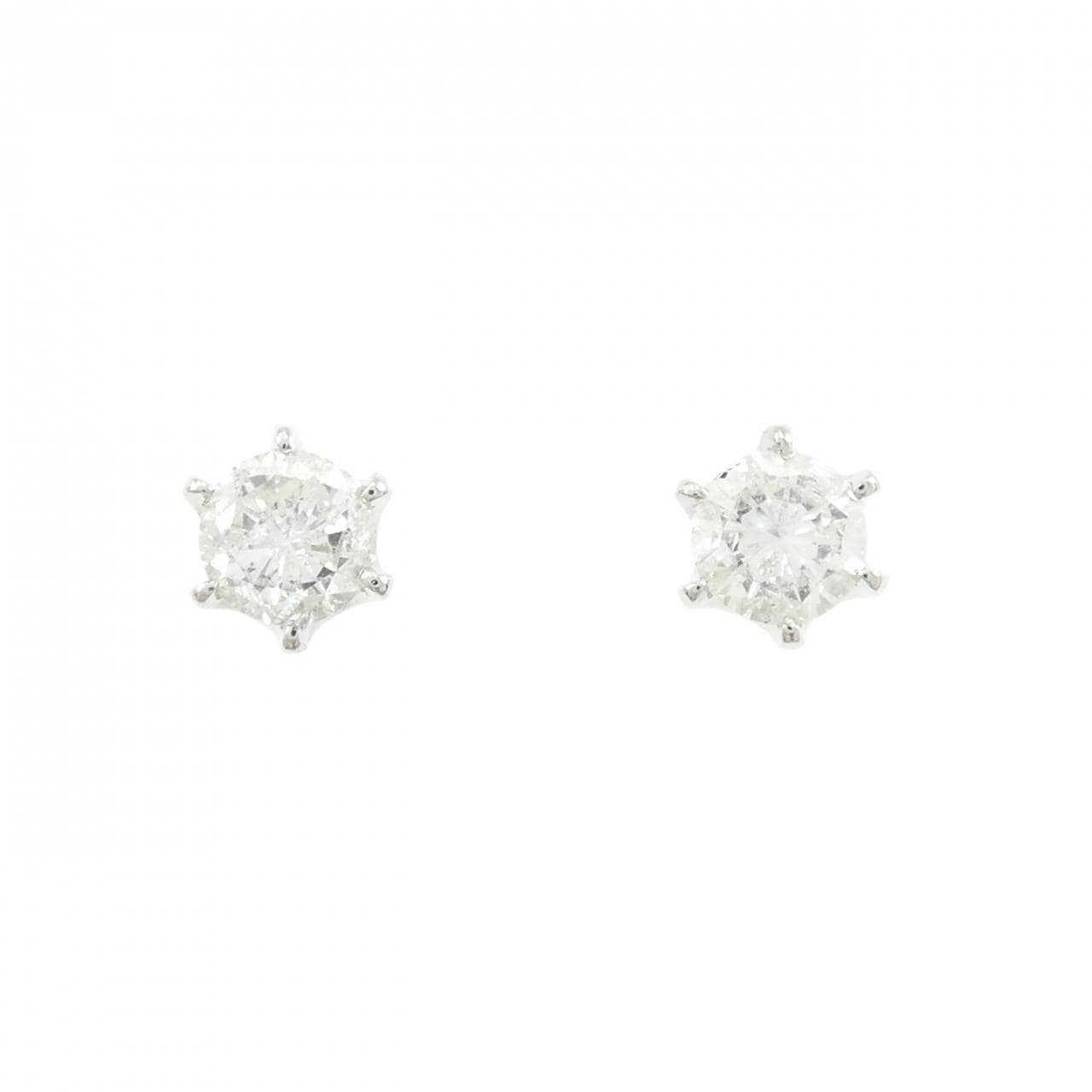 PT900 ソリティア ダイヤモンド ピアス 1.00CT