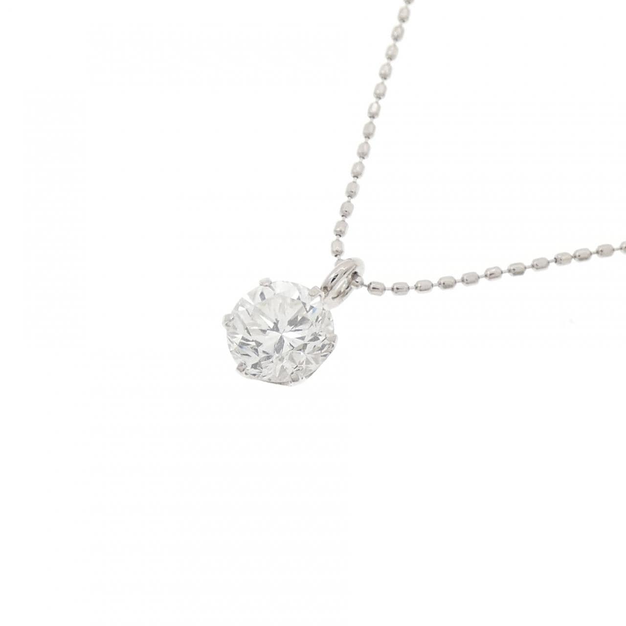 K18WG ソリティア ダイヤモンド ネックレス 0.341CT