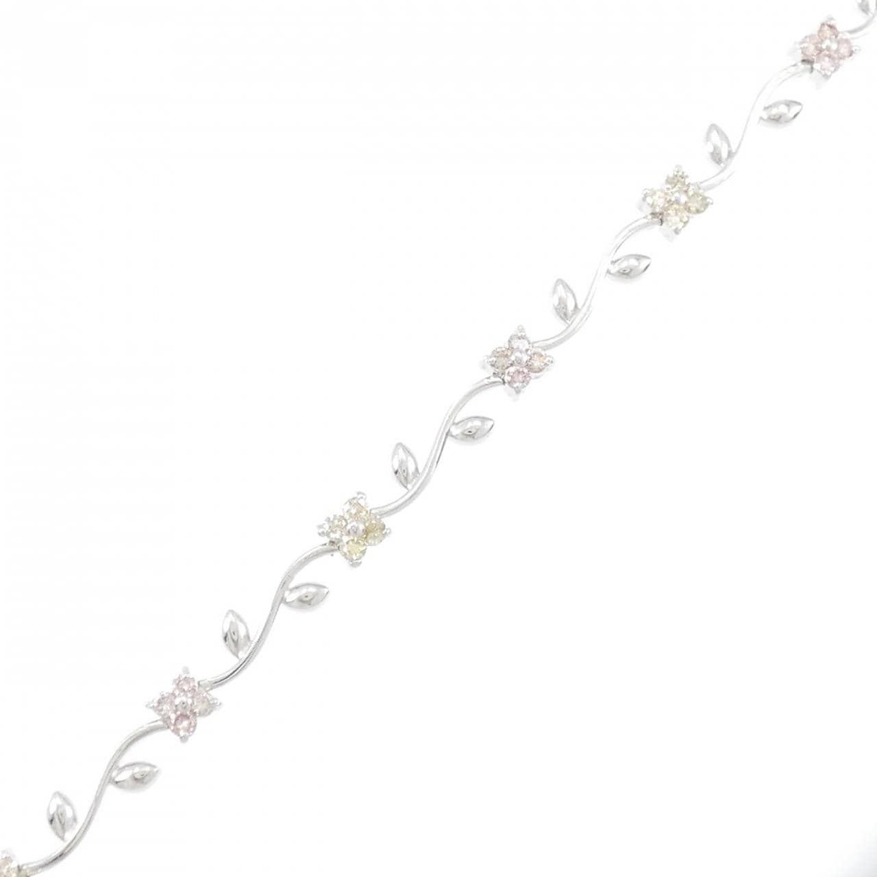 K18WG flower Diamond bracelet 1.00CT