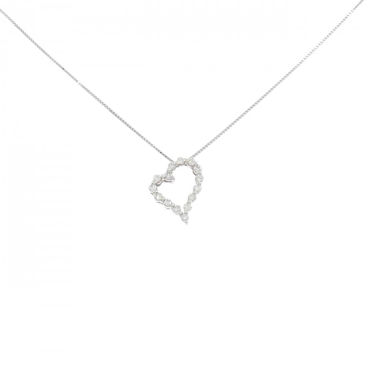 PT900/PT850 ハート ダイヤモンド ネックレス 0.30CT