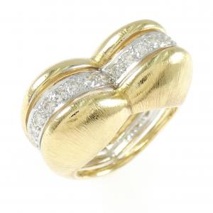 K18YG/K18WG ハート ダイヤモンド リング 0.42CT