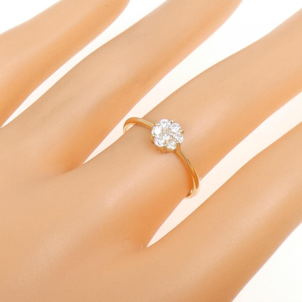 [Remake] K18YG flower Diamond ring 0.20CT