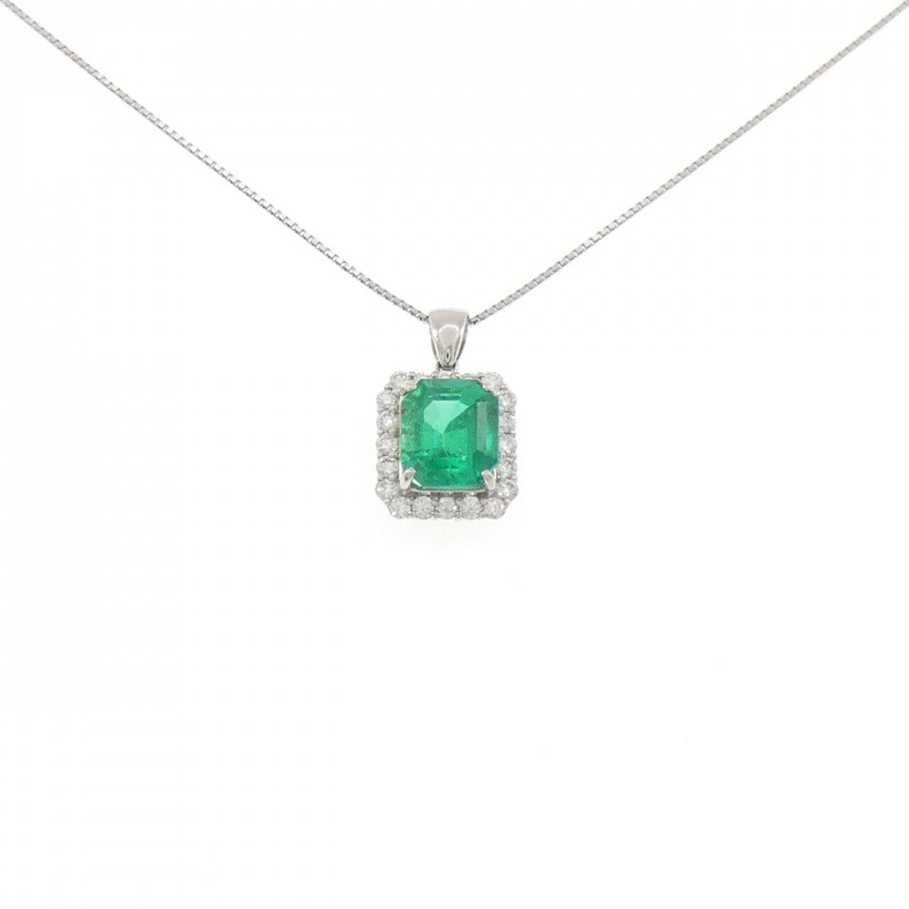 【リメイク】PT900/PT850 エメラルド ネックレス 3.058CT コロンビア産