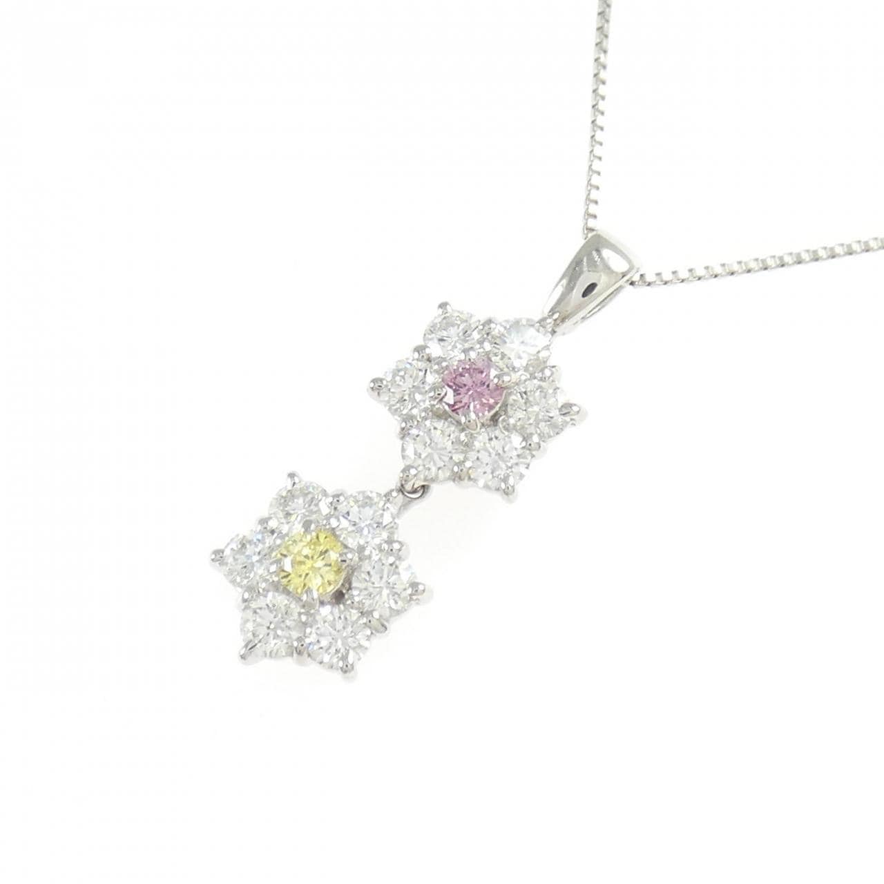PT/PT850 ダイヤモンド ネックレス 0.046CT FIPP SI2/FIY I1