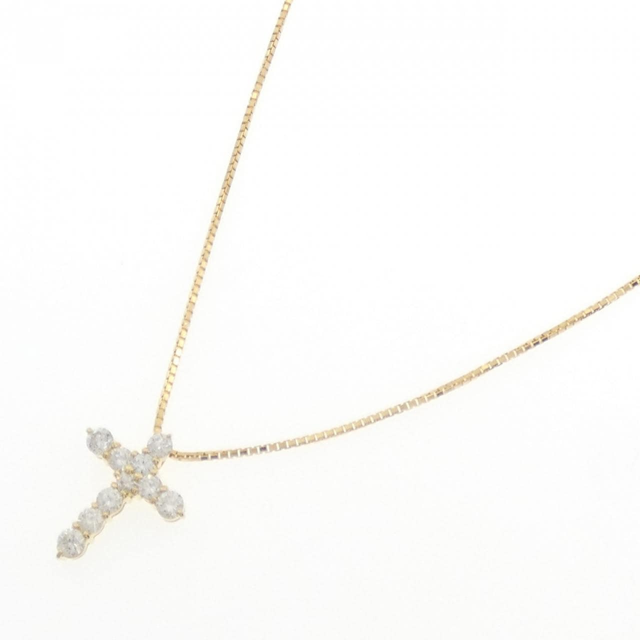 K18YG クロス ダイヤモンド ネックレス 1.00CT