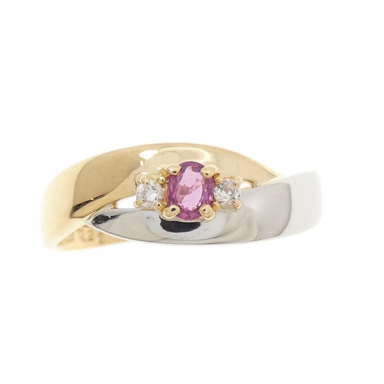 PT900/K18YG ルビー リング 0.22CT