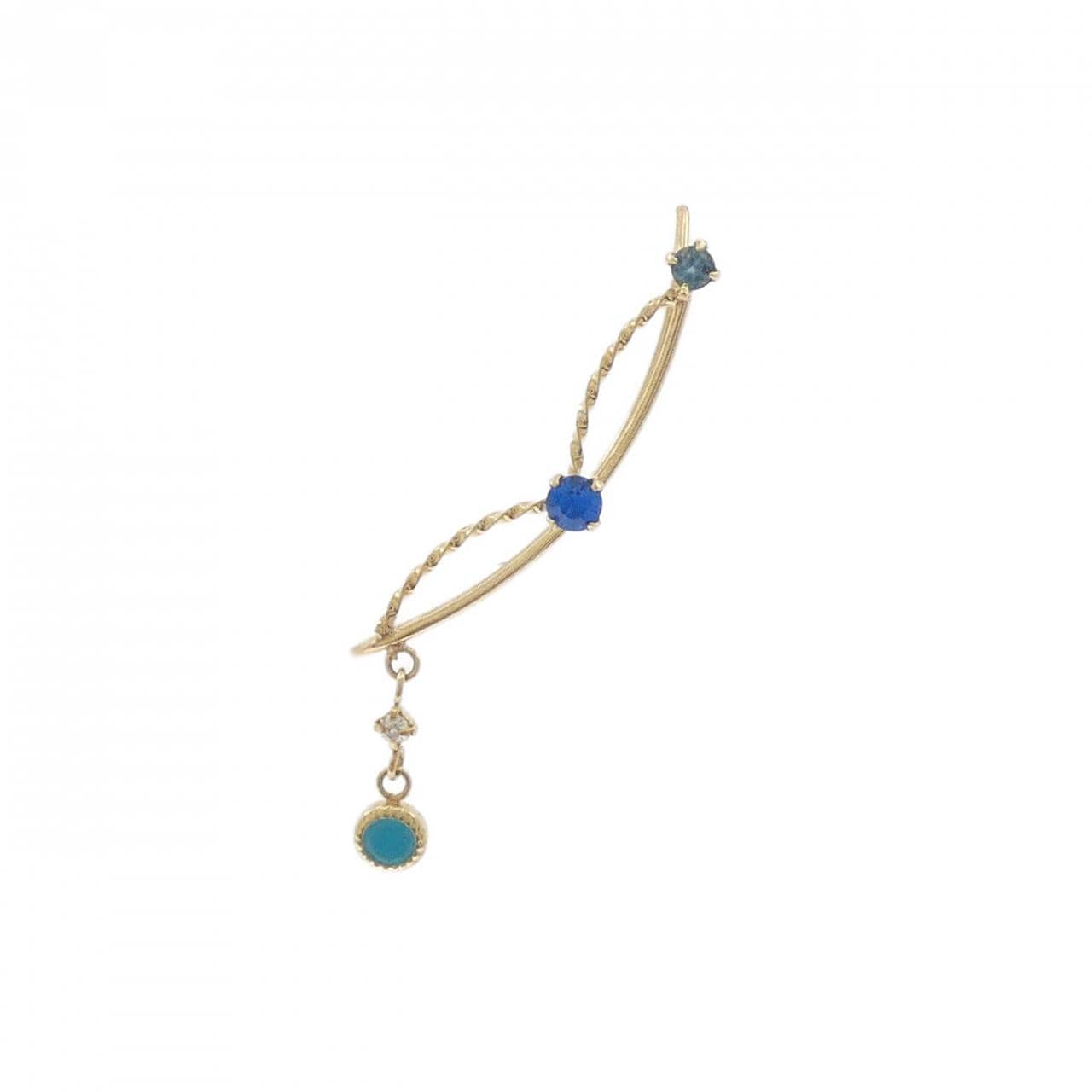 K10YG カラーストーン ピアス 片耳