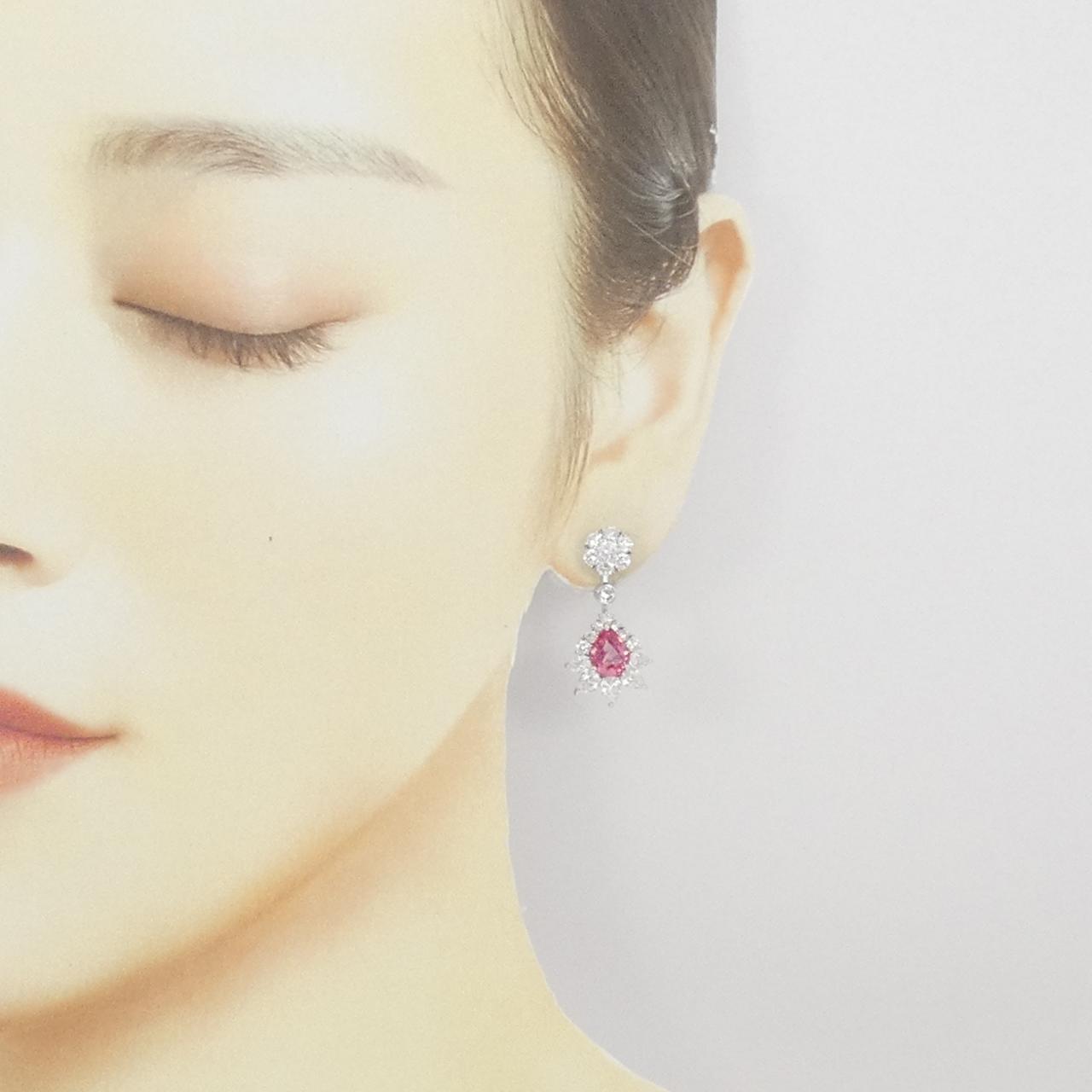 PT950/PT900 サファイヤ ピアス 3.26CT