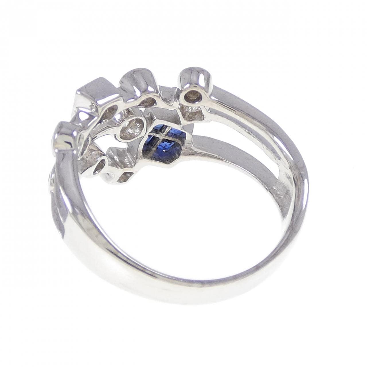 K18WG サファイヤ リング 0.38CT
