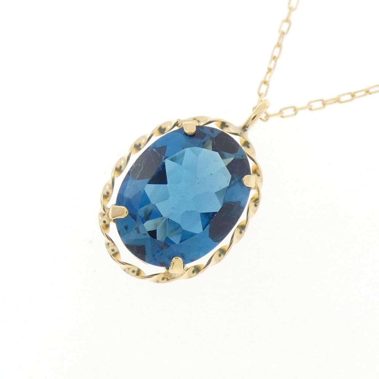 K18YG ブルートパーズ ネックレス 1.30CT