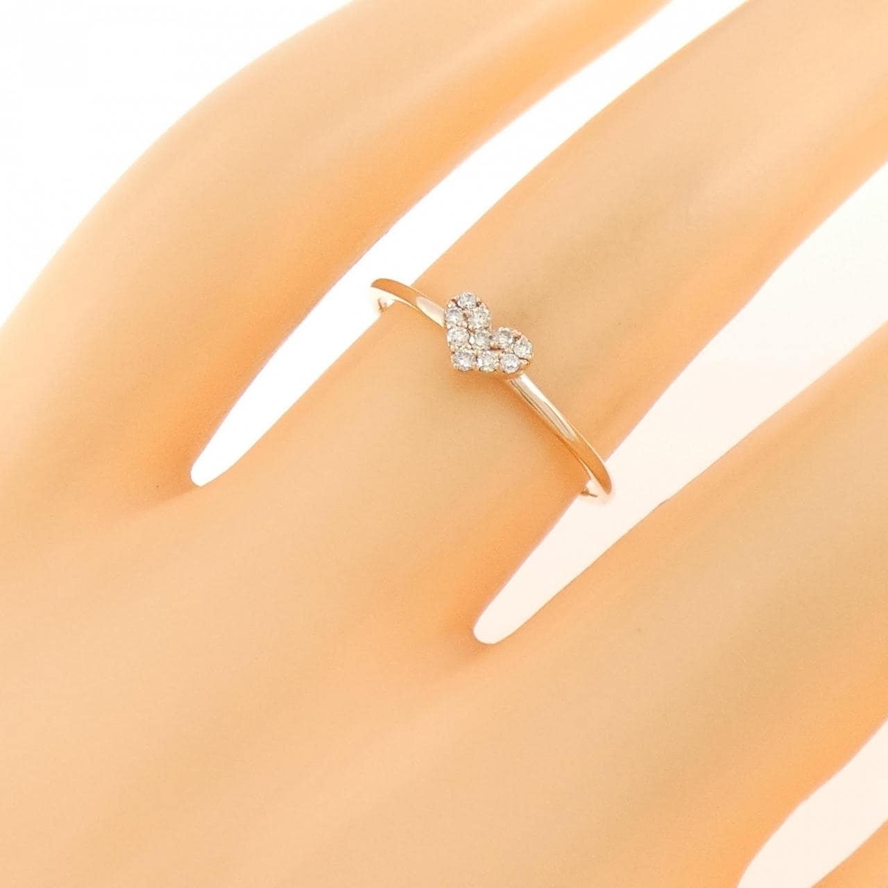 K10PG ハート ダイヤモンド リング 0.06CT