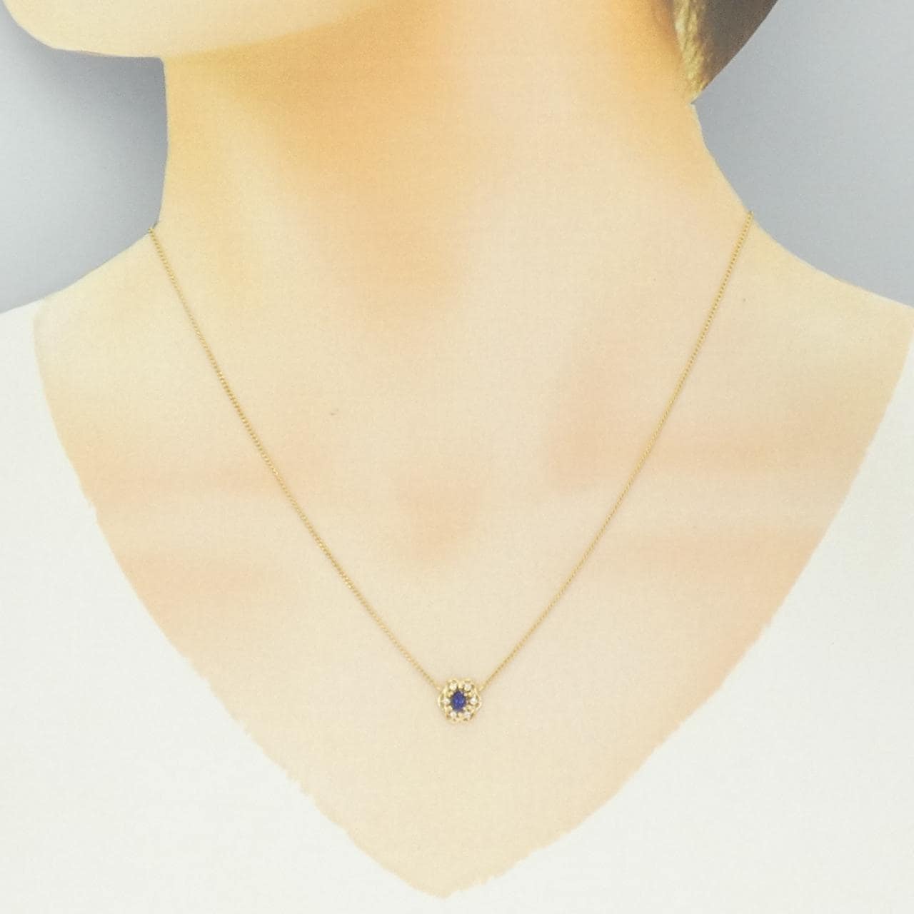 K18YG サファイヤ ネックレス 0.28CT