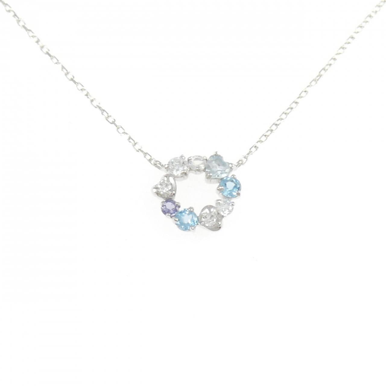 K10WG カラーストーン ネックレス