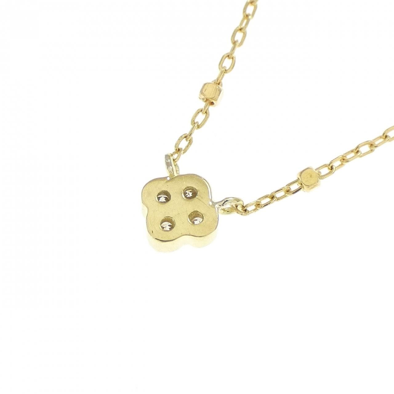 K18YG フラワー ダイヤモンド ネックレス 0.04CT