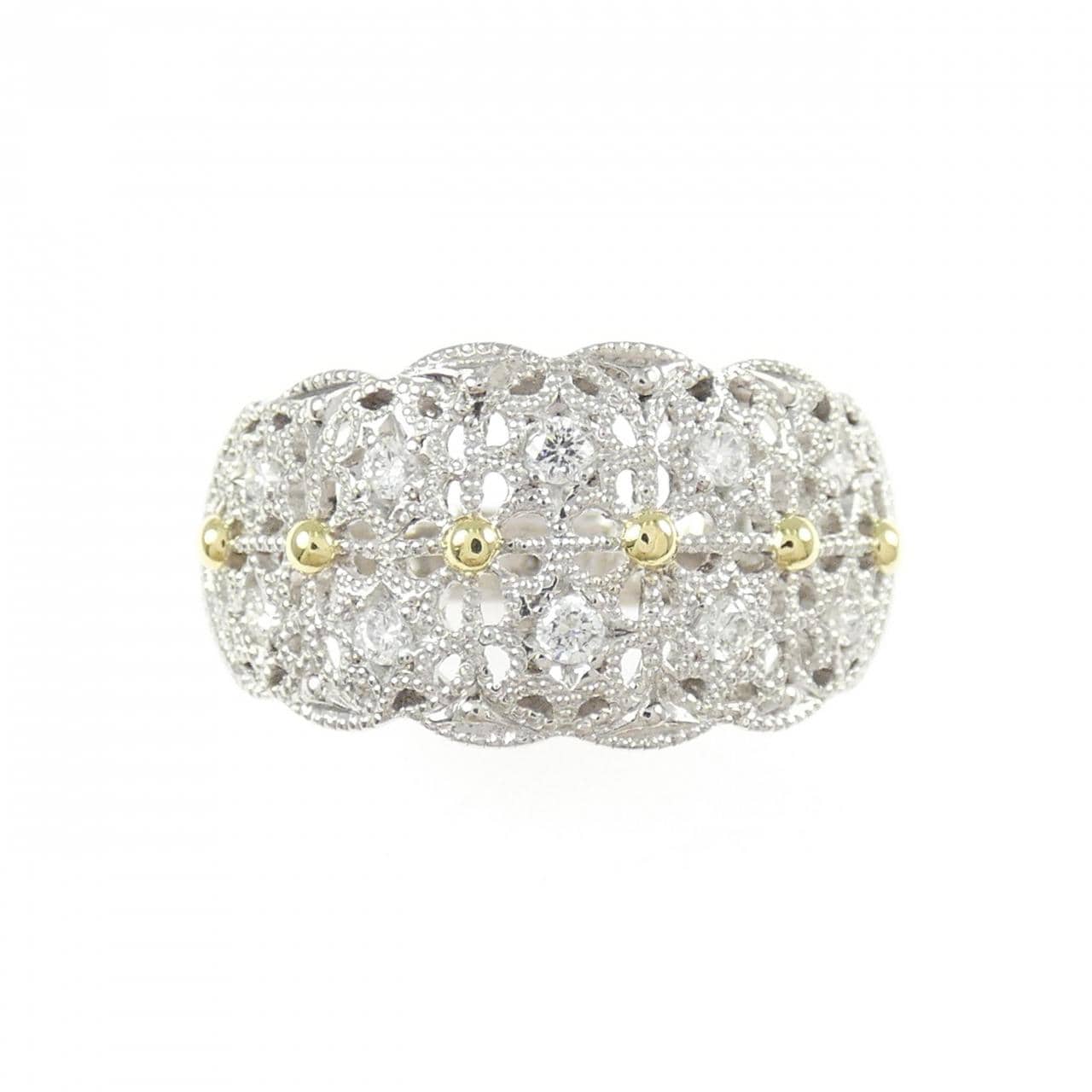 PT900/K18YG ダイヤモンド リング 0.18CT