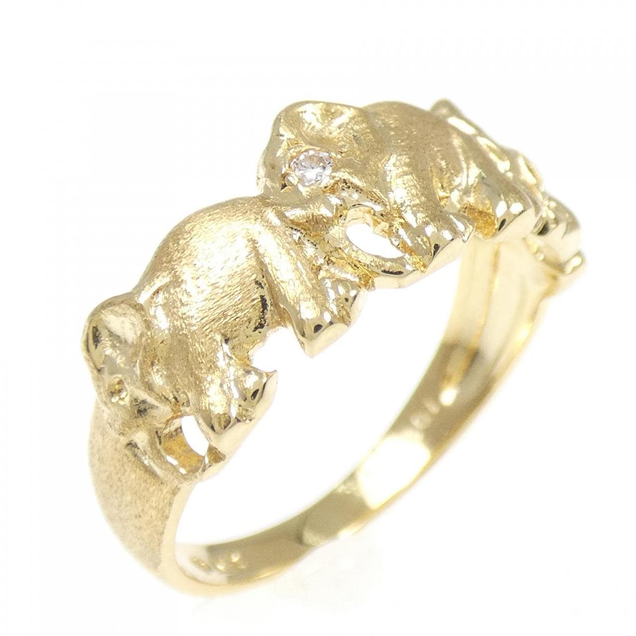 K18YG大象鑽石戒指0.01CT