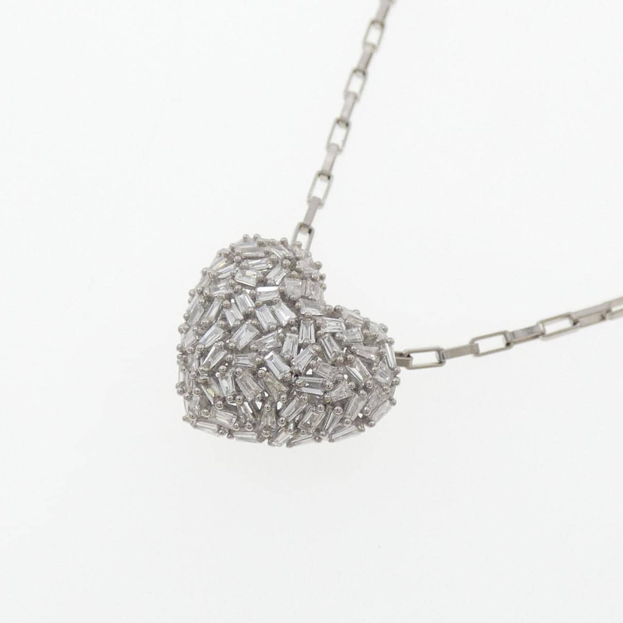 K18WG ハート ダイヤモンド ネックレス 0.40CT