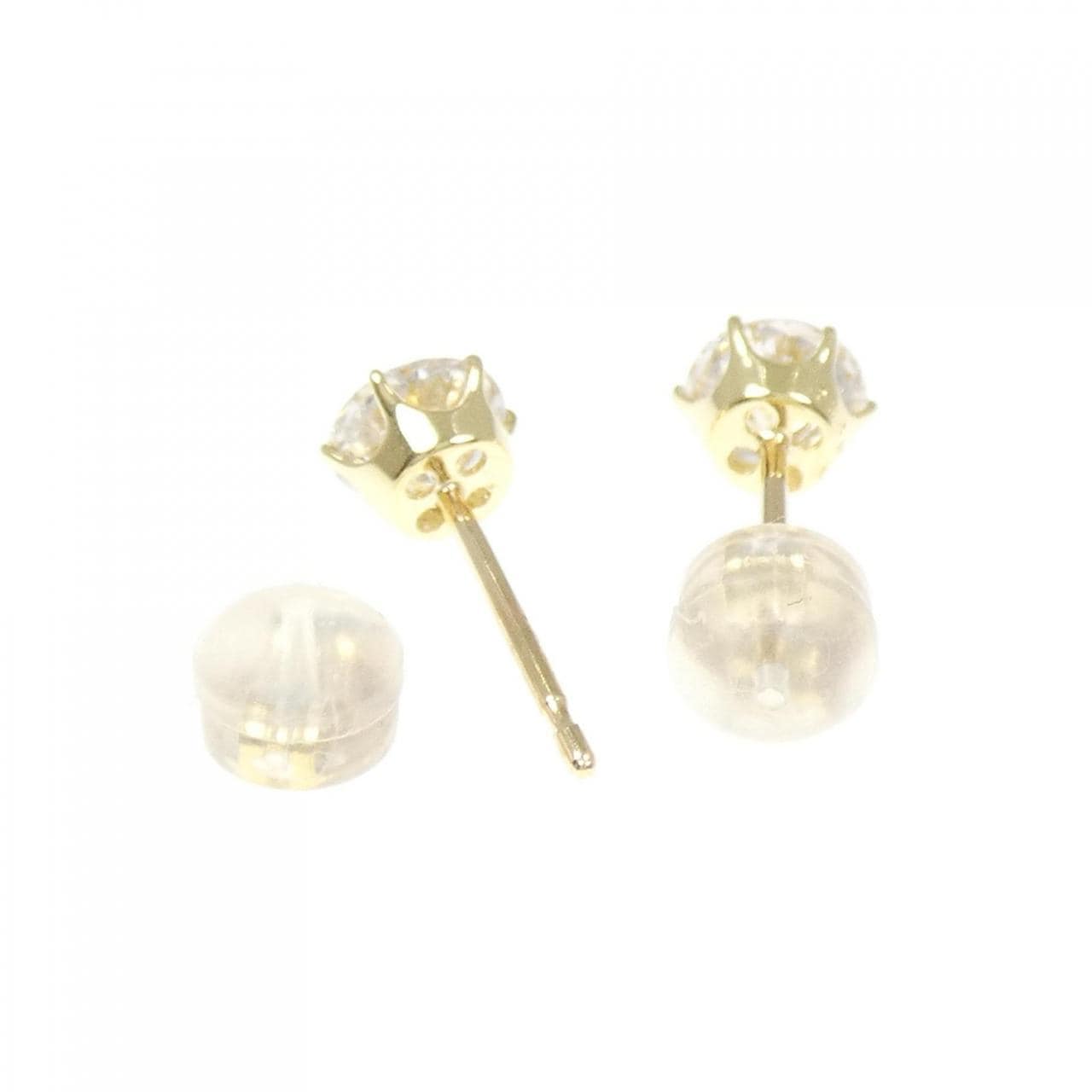K18YG ソリティア ダイヤモンド ピアス 1.238CT