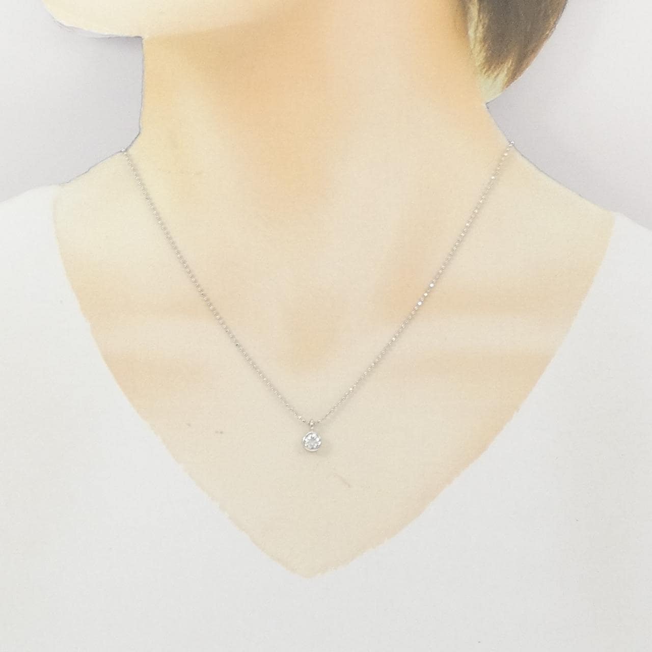 PT900/PT850 ソリティア ダイヤモンド ネックレス 0.338CT
