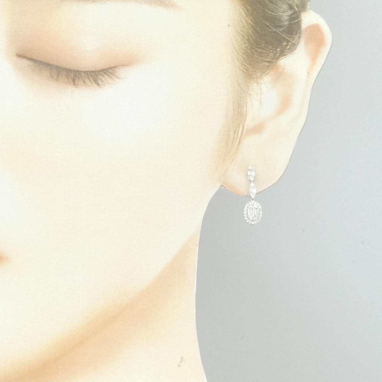 K18WG ダイヤモンド ピアス 0.48CT